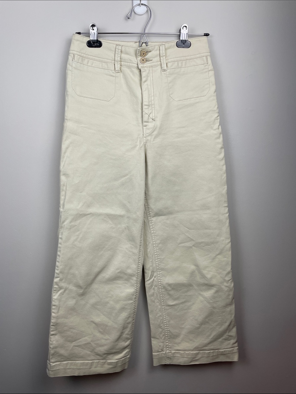Unpublished Cream High-Rise Wide Leg Jeans